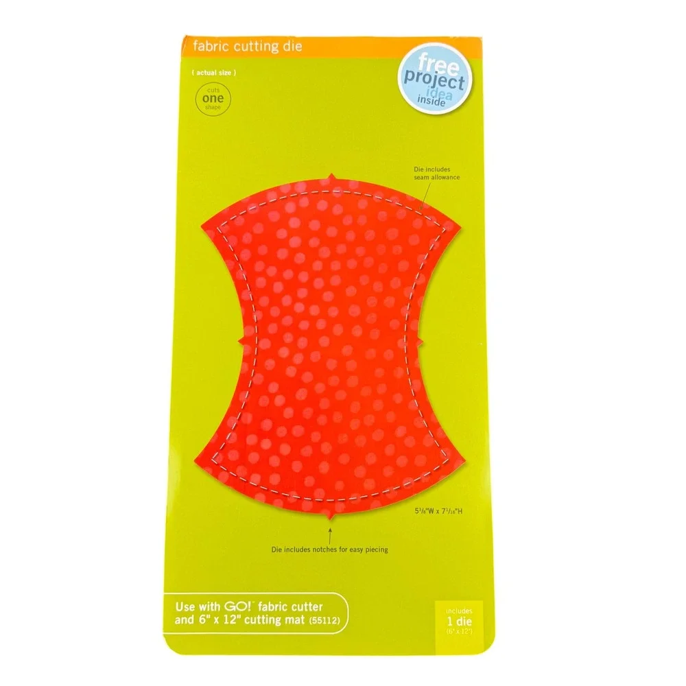AccuQuilt GO Apple Core Fabric Cutting Die 55036 Green 6.25 Inch Finished Shape
